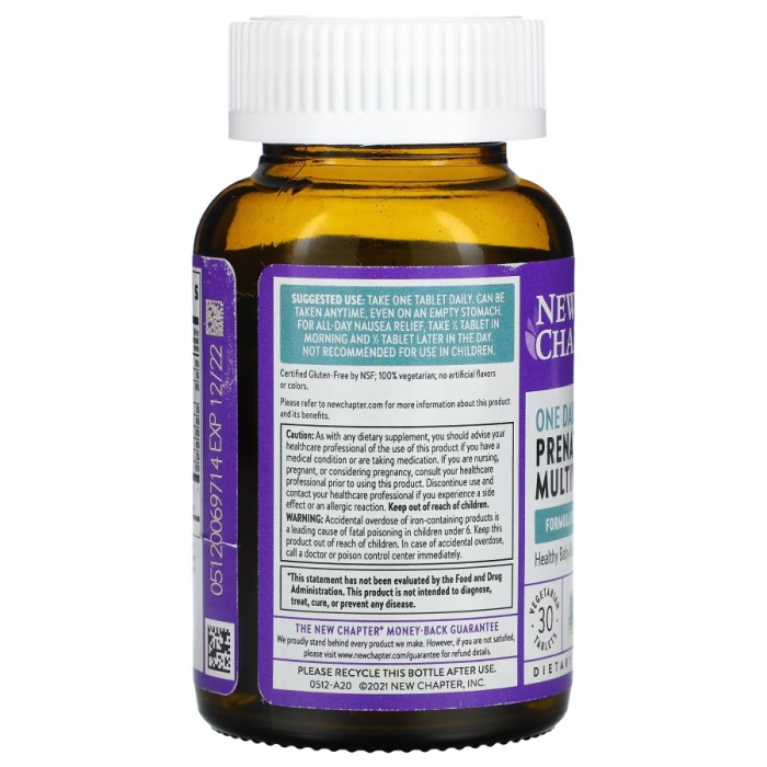 Вітаміни та мінерали New Chapter One Daily Prenatal Multivitamin, 30 таблеток