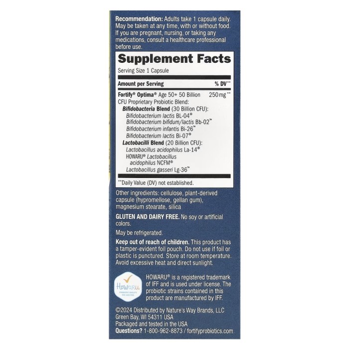 Пробіотики і пребіотики Nature's Way Fortify Optima Probiotic 50+ 50 Billion, 30 вегакапсул