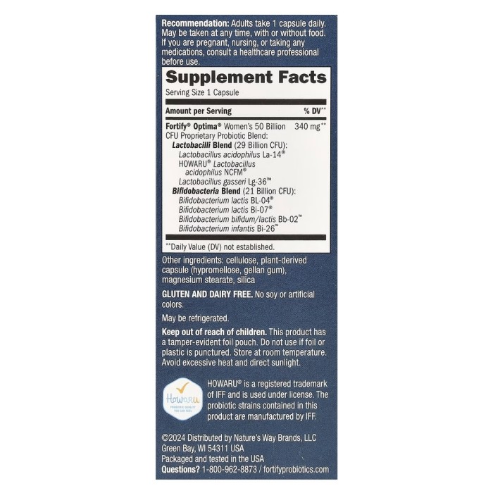 Пробіотики і пребіотики Nature's Way Fortify Optima Women's Probiotic 50 Billion, 30 капсул