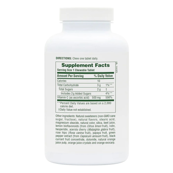 Вітаміни та мінерали Natures Plus Orange Juice Vitamin C 500 mg, 90 жувальних таблеток