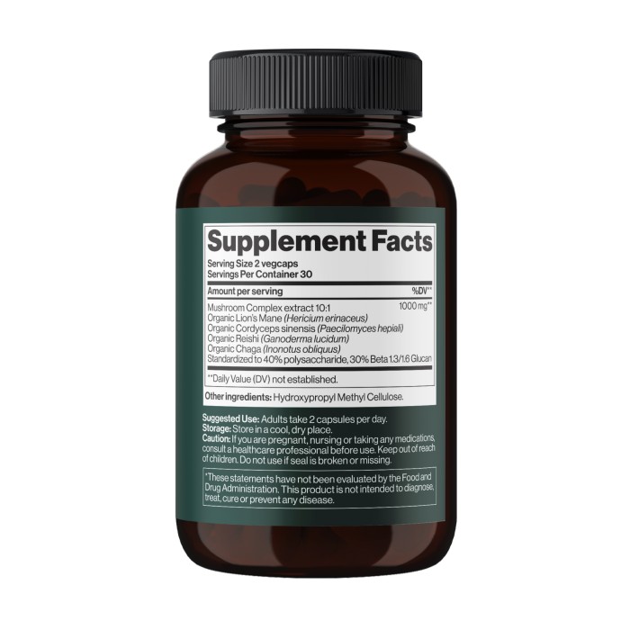 Комплекс 4Mushroom 1000 мг - 60 вегетаріанських капсул