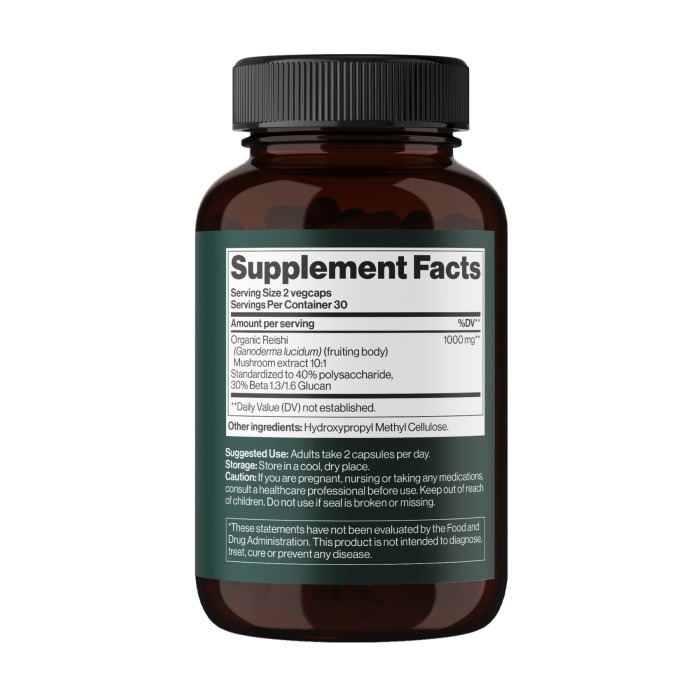 Гриб рейши 1000 мг - 60 растительных капсул
