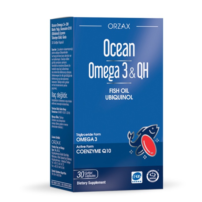 Жирні кислоти Orzax Ocean Omega-3 & QH, 30 капсул