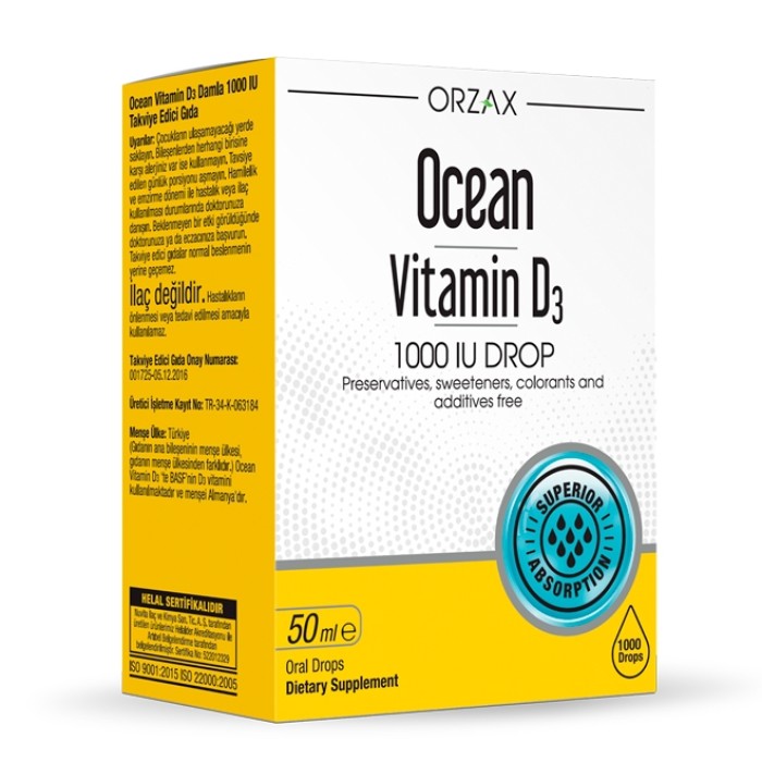 Вітаміни та мінерали Orzax Ocean Vitamin D3 1000 IU Drop, 50 мл