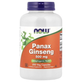 Естественная добавка NOW Panax Ginseng 500 mg, 250 вегакапсул.