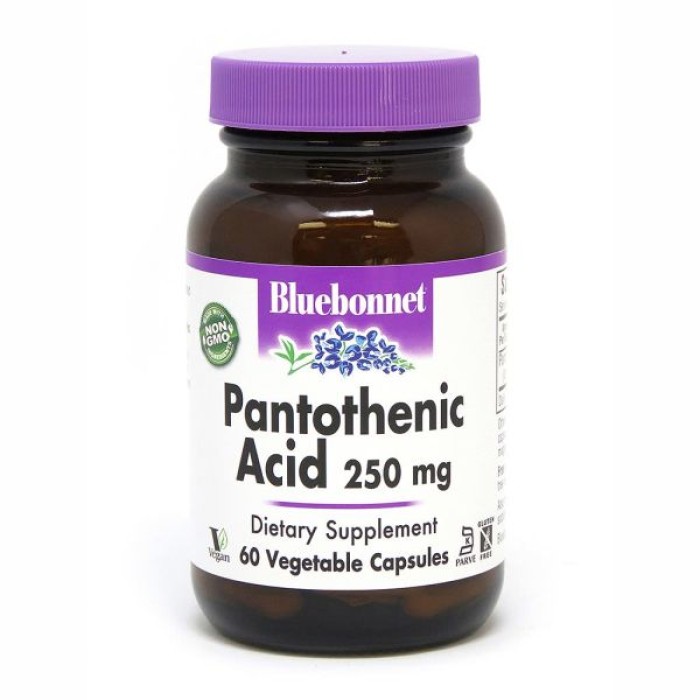 Вітаміни та мінерали Bluebonnet Pantothenic Acid 250 mg, 60 вегакапсул