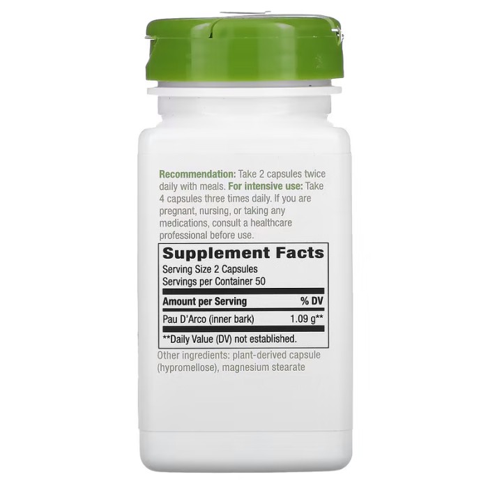 Натуральна добавка Nature's Way Pau D'Arco, 100 вегакапсул