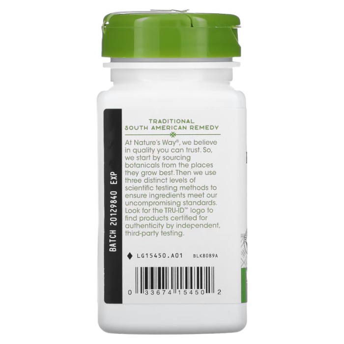 Натуральна добавка Nature's Way Pau D'Arco, 100 вегакапсул