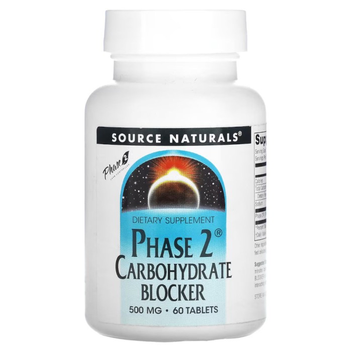 Натуральна добавка Source Naturals Phase 2 Carbohydrate Blocker, 60 таблеток