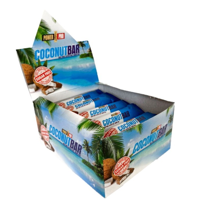 Батончик Power Coconut Bar Sugar Free 50 гр, 20 шт/уп - кокос