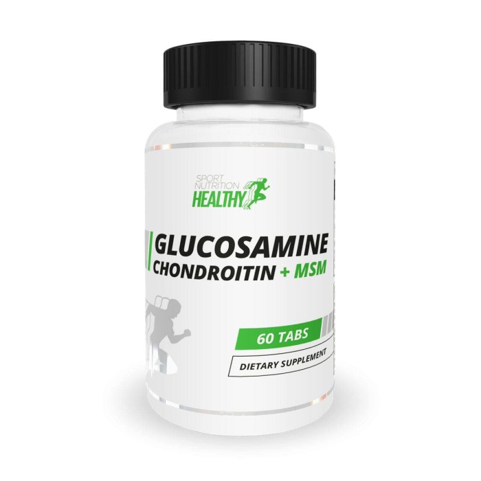 Препарат для суглобів і зв'язок Healthy by MST Glucosamine Chondroitin + MSM, 60 таблеток