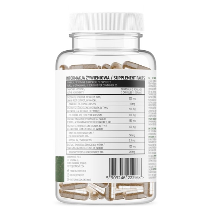 Жироспалювач OstroVit Vege Fat Burner, 60 вегакапсул