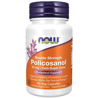 Натуральна добавка NOW Policosanol 20 mg Double Strength, 90 вегакапсул