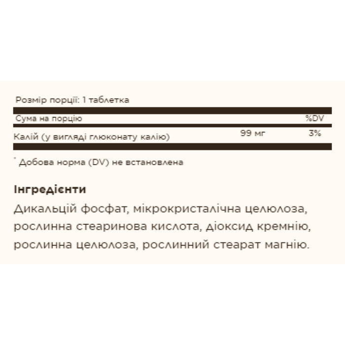 Калій - 250 таблеток