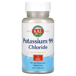 Вітаміни та мінерали KAL Potassium Chloride 99 mg, 100 таблеток