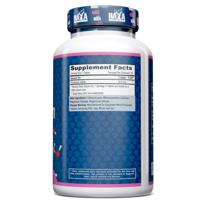 Вітаміни та мінерали Haya Labs Potassium Iodide 32.5 mg, 30 таблеток