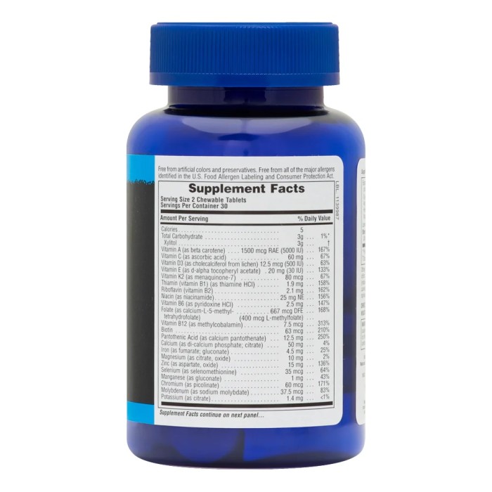 Вітаміни та мінерали Natures Plus Power Teen for Him, 60 жувальних таблеток Лісова ягода