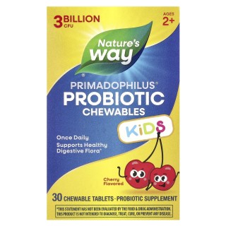 Пробіотики і пребіотики Nature's Way Primadophilus Kids 3 Billion CFU, 30 жевательных таблеток Вишня