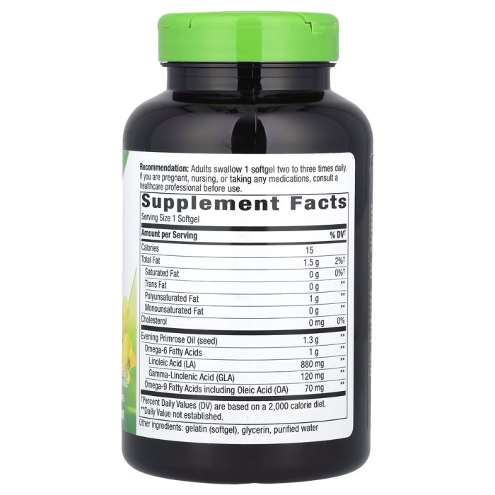 Натуральная добавка Nature's Way Evening Primrose, 120 капсул