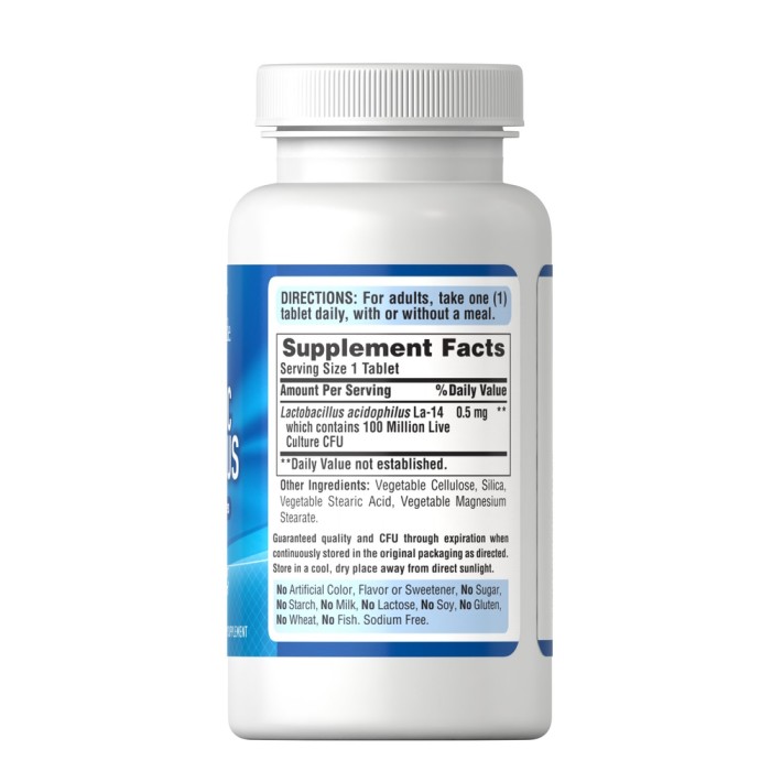 Пробіотики і пребіотики Puritan's Pride Probiotic Acidophilus, 100 таблеток