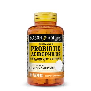 Пробіотики і пребіотики Mason Natural Probiotic Acidophilus With Bifidus 2 Billion CFU, 100 жувальних таблеток