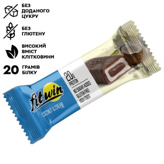 Батончик FitWin Protein Bar 33%, 60 грам Кокосовий крем