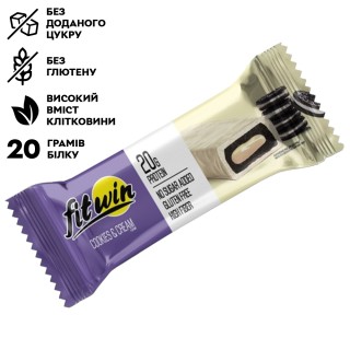 Батончик FitWin Protein Bar 33%, 60 грам Печиво-крем