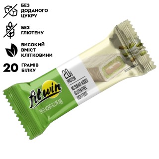 Батончик FitWin Protein Bar 33%, 60 грам Фісташковий крем