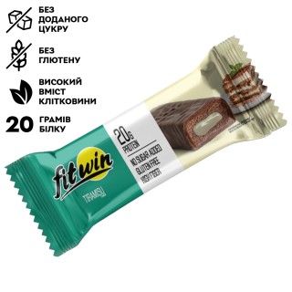 Батончик FitWin Protein Bar 33%, 60 грам Тирамісу