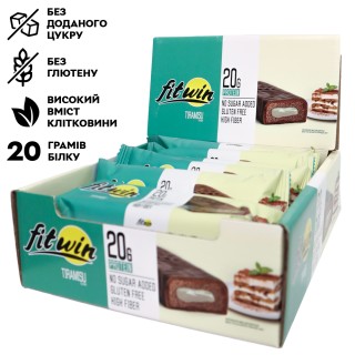 Батончик FitWin Protein Bar 33%, 12x60 грамм Тирамисса