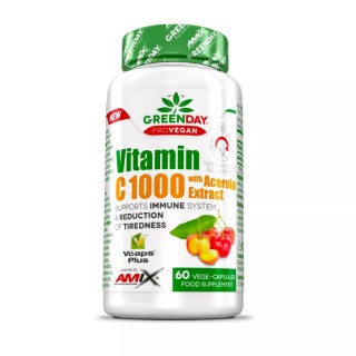 Вітаміни та мінерали Amix Nutrition GreenDay ProVegan Vitamin C 1000 mg with Acerola, 60 капсул