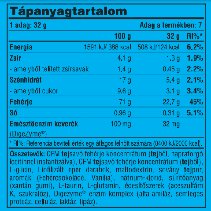 Компактний магічний сироватковий протеїн - 224 г білого шоколаду з шматочками полуниці
