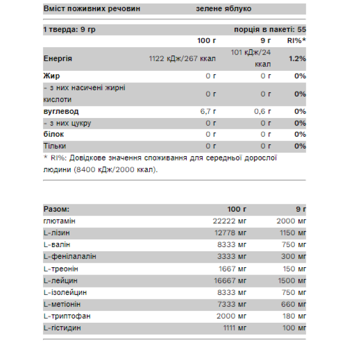 EAA - 500 г зеленого яблука