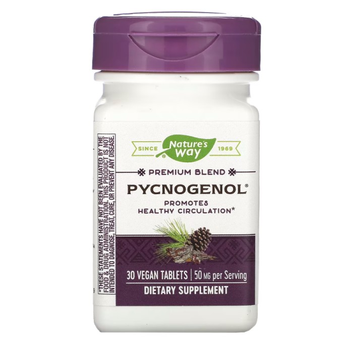 Натуральна добавка Nature's Way Pycnogenol, 30 таблеток