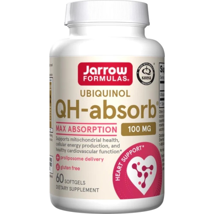 Натуральна добавка Jarrow Formulas Ubiquinol QH-Absorb 100 mg, 60 капсул