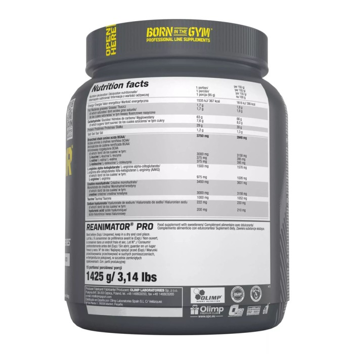 Післятренувальний комплекс Olimp Reanimator Pro, 1.425 кг Апельсин