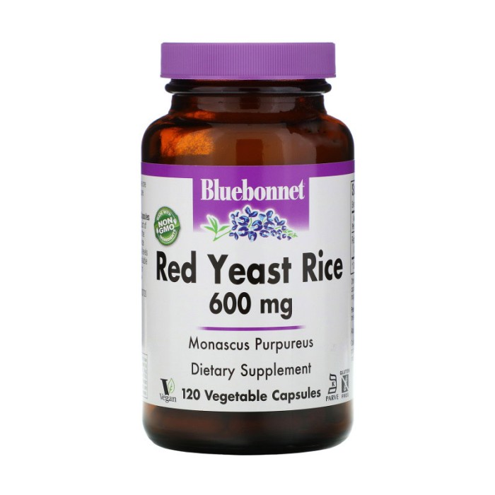 Витамины и минералы Bluebonnet Nutrition Red Yeast Rice 600 mg, 60 вегакапсул