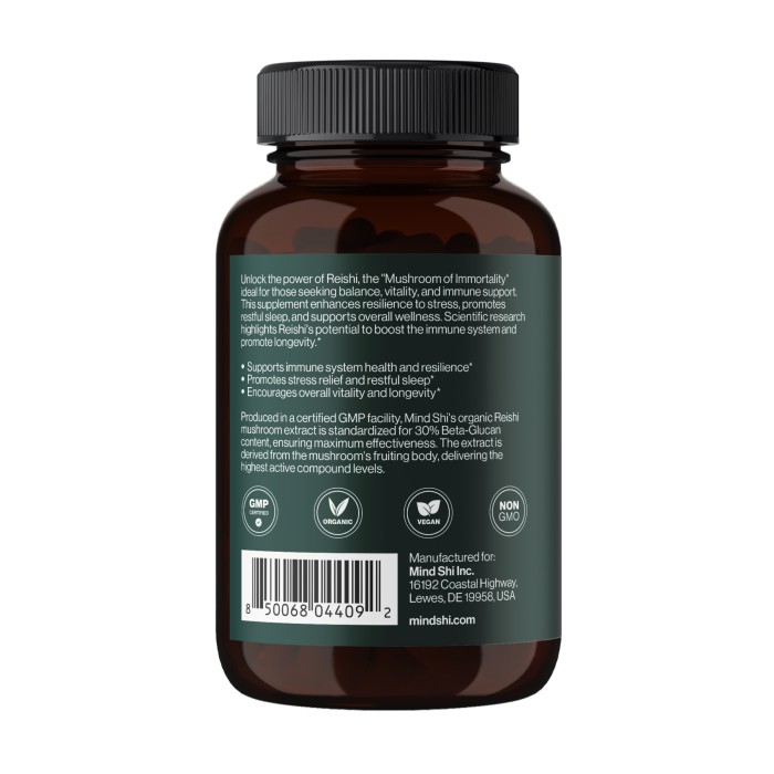 Reishi Mushroom 1000 mg - 60 vegcaps (Повреждена пломба і крышка)