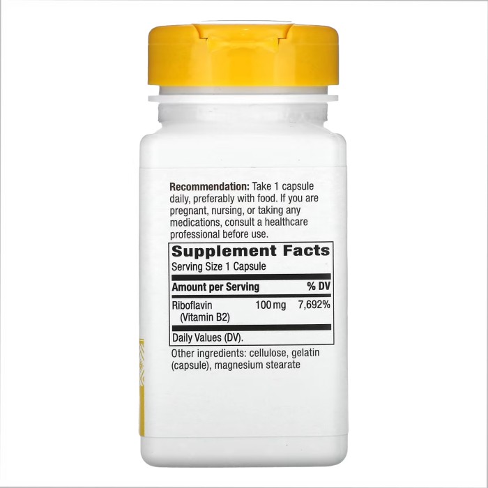 Riboflavin Vitamin B2 - 100 caps