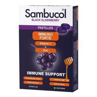 Натуральна добавка Sambucol Black Elderberry Immuno Forte, 20 пастилок