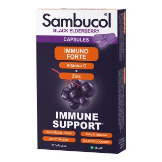 Натуральна добавка Sambucol Black Elderberry Immuno Forte, 30 капсул