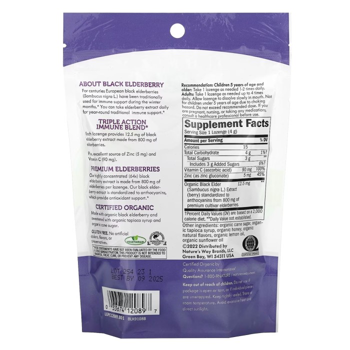 Органічні пастилки Sambucus з медом та лимоном - 24 шт.