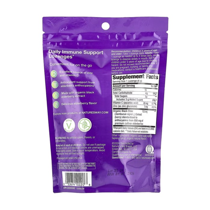 Органічні цинкові пастилки Sambucus - 24 шт.