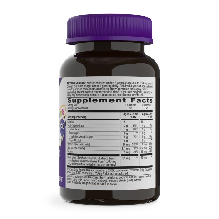 Sambucus Zero Sugar Kids - 50 gummies (Пошкоджена етикетка)