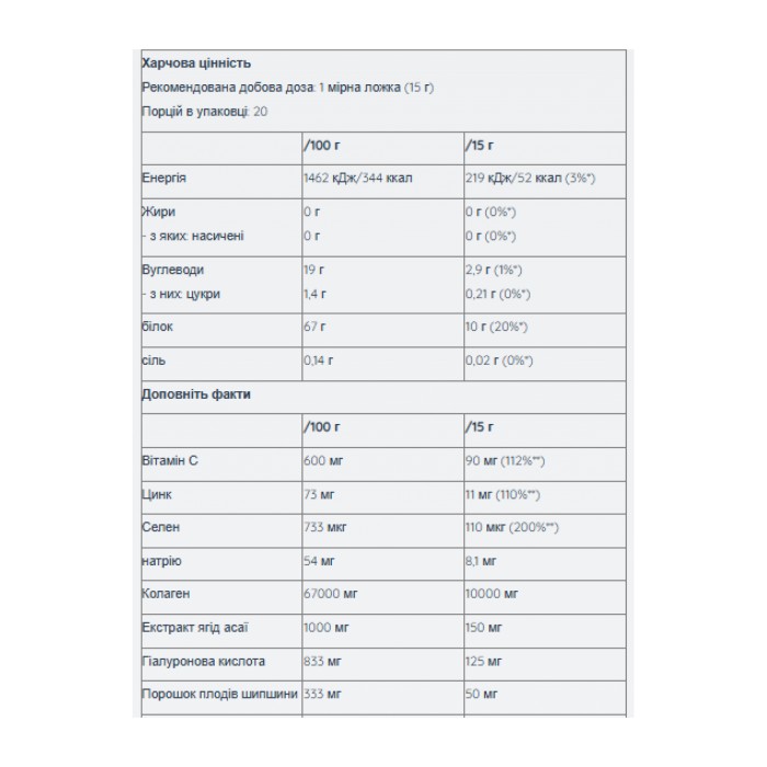 Зразок колагенового раю - 15 г малини