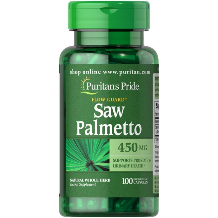 Натуральна добавка Puritan's Pride Saw Palmetto 450 mg, 100 капсул