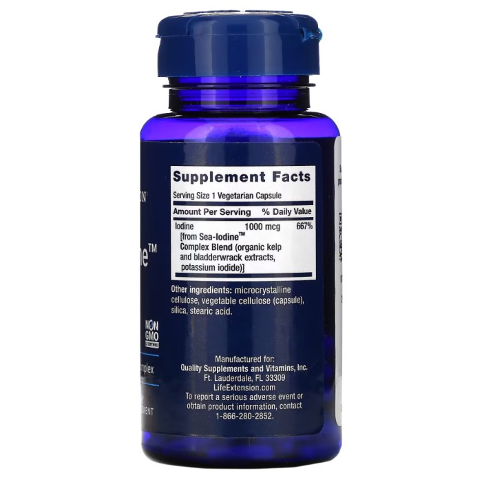 Витамины и минералы Life Extension Sea-Iodine 1000 mcg, 60 вегакапсул
