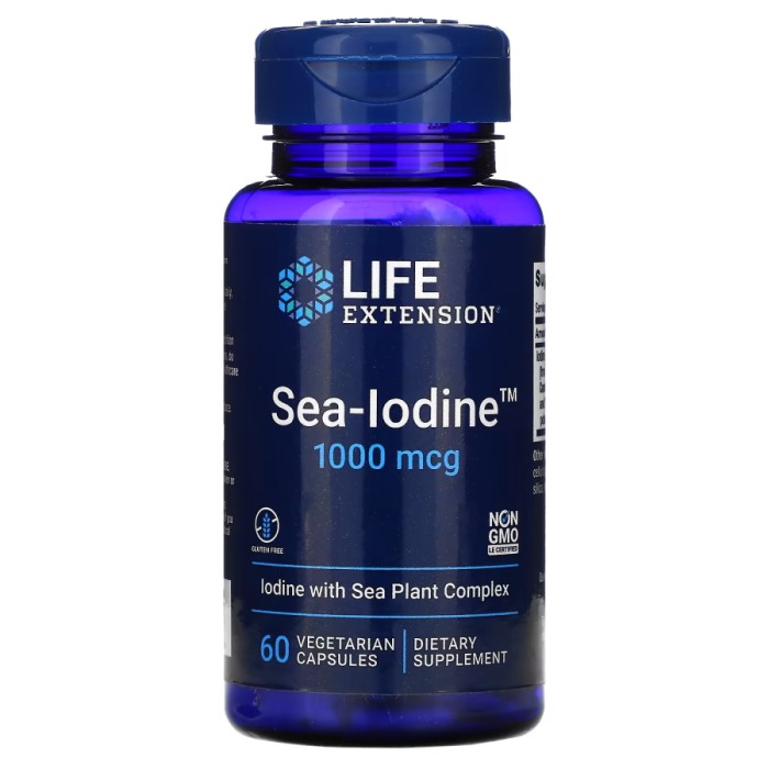 Витамины и минералы Life Extension Sea-Iodine 1000 mcg, 60 вегакапсул