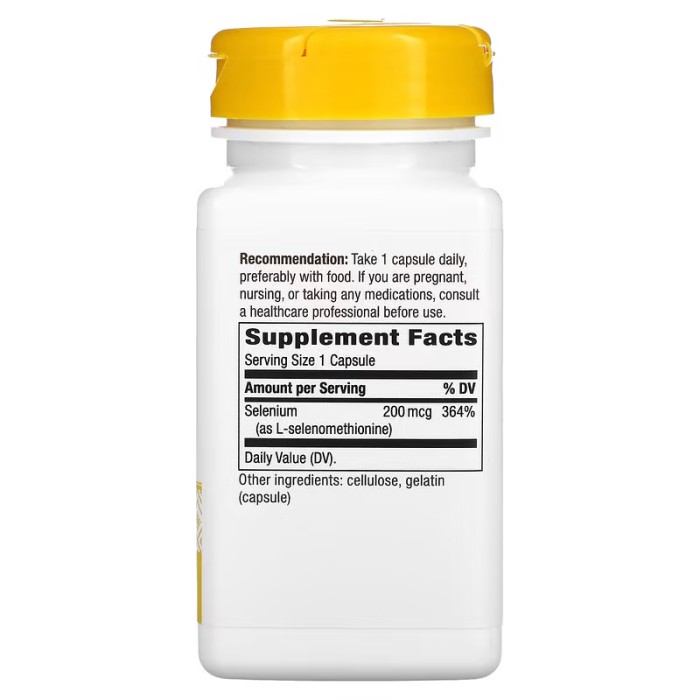 Витамины и минералы Nature's Way Selenium 200 mcg, 100 капсул