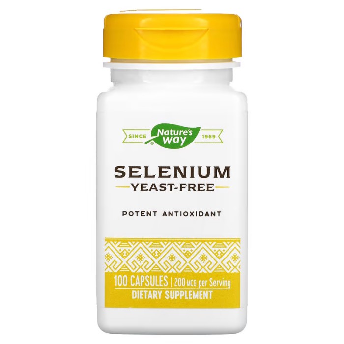 Витамины и минералы Nature's Way Selenium 200 mcg, 100 капсул